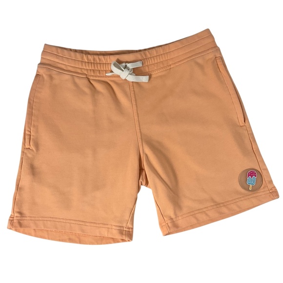 Eubi Peach Popsicle Shorts Size Medium Cotton Drawstring Ice Cream Patch - Picture 1 of 12